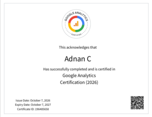 google analytics certificate